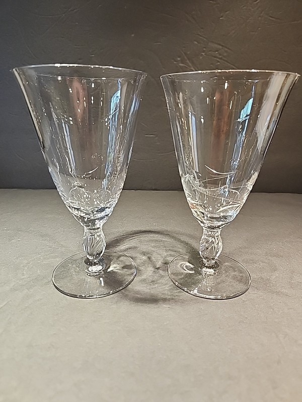 Pair Of Prentiss Nancy Enchanting Orchid Iced Tea Glasses  6 5/8"
