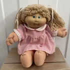 Vintage Cabbage Patch Doll Blonde Pig Tails Green Eyes