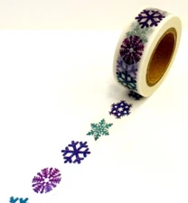  Snowflakes Holiday Washi Papercraft Planner Supply Envelope Cards Seal Xmas