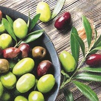 20 Servietten Pure Olives Oliven GemüSe Mediterran Esen Holz Ernte Deko 33X33Cm