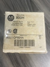 New Allen Bradley 800H-QPB24A SER C Heavy Duty Amber Illuminated Push Button USA