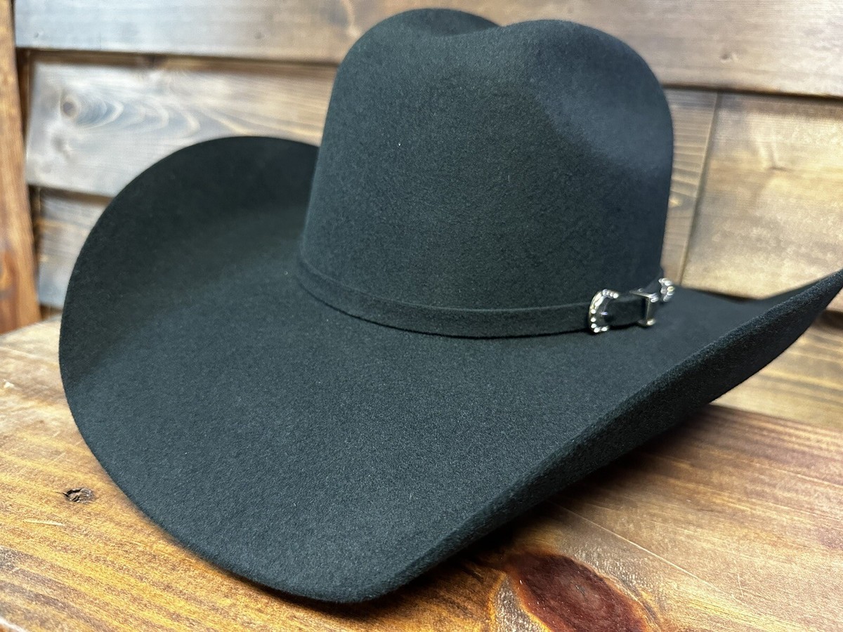 Genuine 100% Felt Fine Wool 6X Western Hat Aspen Black-5723 