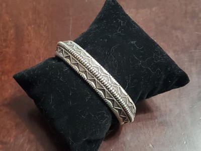 Calvin Martinez Carinated Stamped Heavy Sterling Silver Stacker Cuff