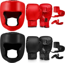 Kanayu 14 Pcs Boxing Set Including Men Boxing Gloves Headgear Helmet Punching