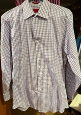 Bergamo New York Shirt Mens Medium Button Up Long Sleeve Pocket Casual