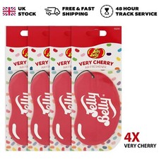 4x Jelly Belly Air Freshener Very Cherry 2D Hanging Cardboard for Home & Car