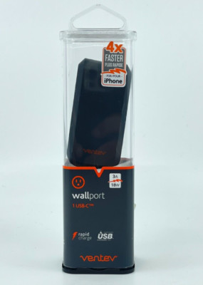 Ventev Wallport PD1180 Single 18W (USB-C) Port Wall Charger/Adapter - Gray TSW08