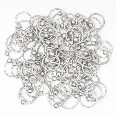 Package of 100 16G Captive Bead Rings - Perfect for Rook, Tragus, Nose