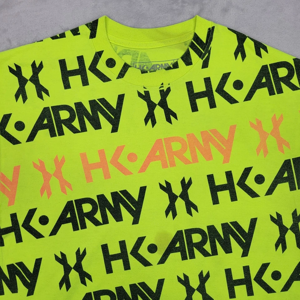 Camisa masculina HK Army grande amarela neon estampa total de time de arma de paintball - Imagem 2 de 4