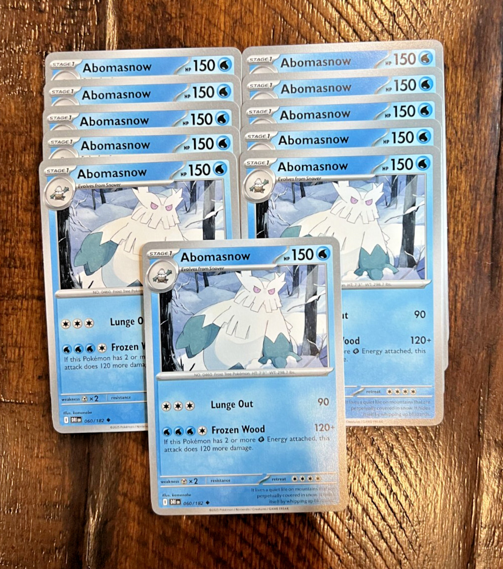 LOT x11 - #60 Abomasnow Pokemon TCG S&V Destined Rivals - Water