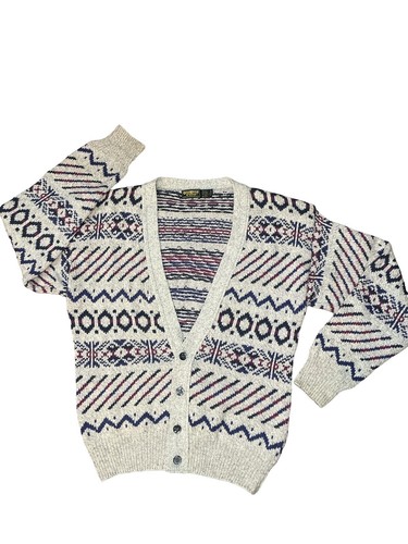 Vintage 90s Nautica Handknit Cotton Sweater Mens XL Multi Color