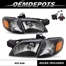 For 1997-2005 Pontiac Montana Chevy Venture Silhouette Black Headlights Headlamp