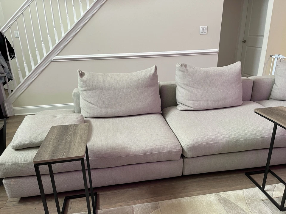 Cojines de asiento y respaldo de espuma de alta resistencia con tapa de plumas del sofá Clouds Foto 4 de 4