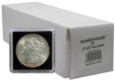 25 Guardhouse Tetra 2x2 Coin Holder Snap Capsule 38mm Morgan Silver Dollar Case