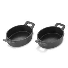 Geoffrey Zakarian S/2 Cast Iron Non-Stick Mini Baking Pans; Oval