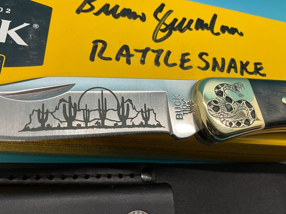 Buck 110 Custom Brian Yellowhorse Rattlesnake Knife YH451 | eBay