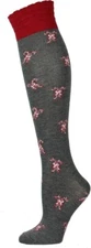 Charter Club Women's Christmas Candy Cane Knit Knee-High Socks Gray 9-11