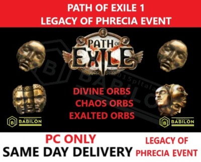 DIVINE ORB PATH OF EXILE 1 LEGACY OF PHRECIA EVENT STANDARD POE   PC  