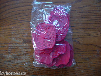 Vintage Tupperware Plastic Red Cookie Cutters Happy Birthday Cake