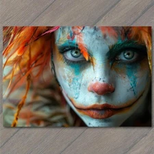 Art Print Girl Piercing Eyes Makeup Unusual Cute Beautiful Strange Fun Stare