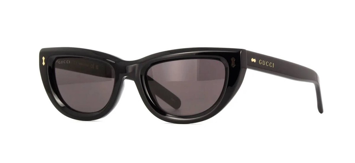 Gucci Sunglasses Gucci Gg1521s 001 Black Black Grey 51/20/140 - NWT Gucci GG1421S 001 Sunglasses Shiny Black - eye-oo.com main image 2