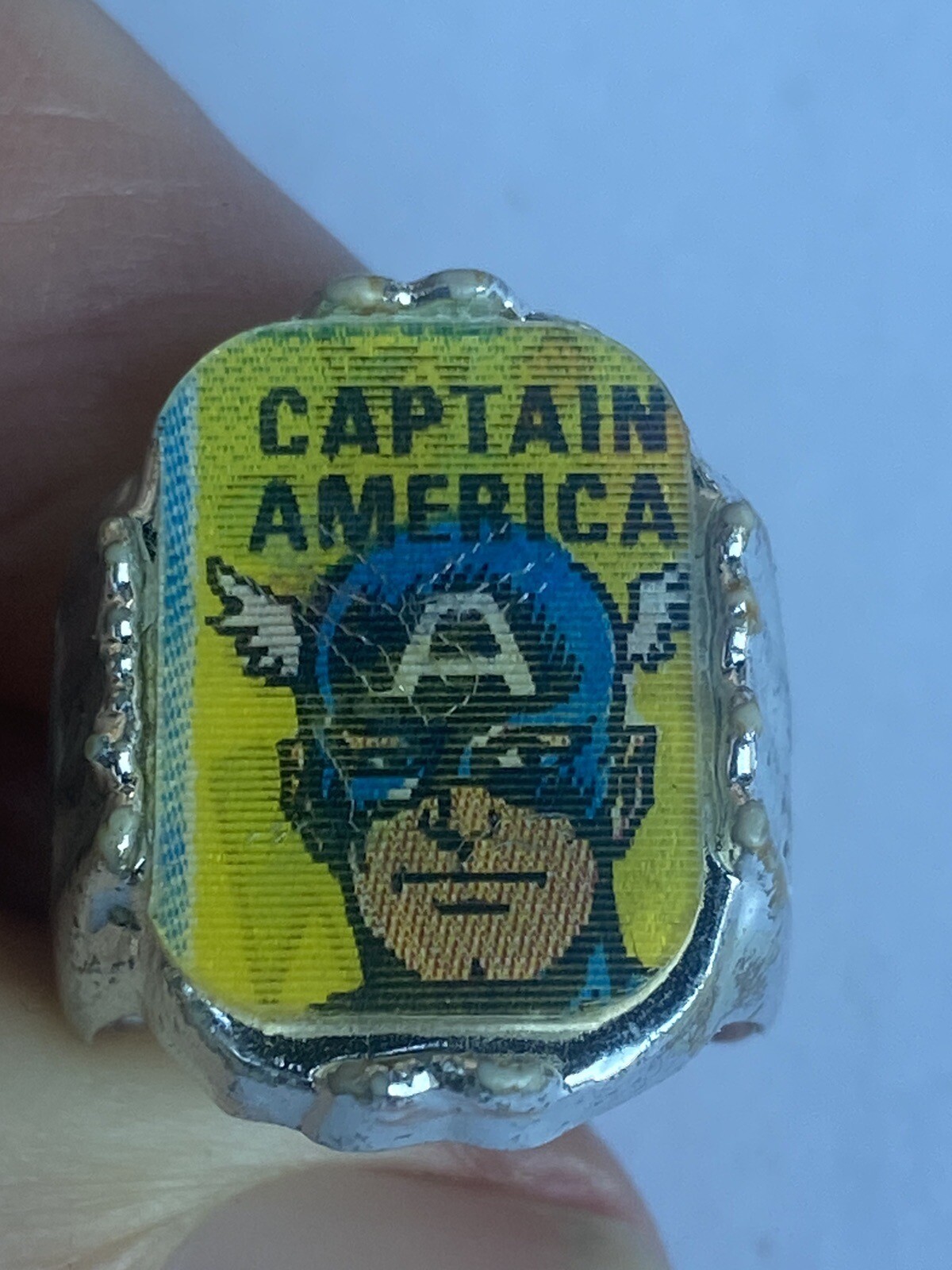 Bague Marvel Flicker Lenticular 1966 - Effet Vari-vue - Super-Héros Vintage
