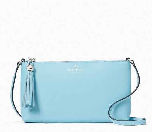 New Kate Spade Amy Ivy Street Crossbody Smooth Leather Fountain Blue