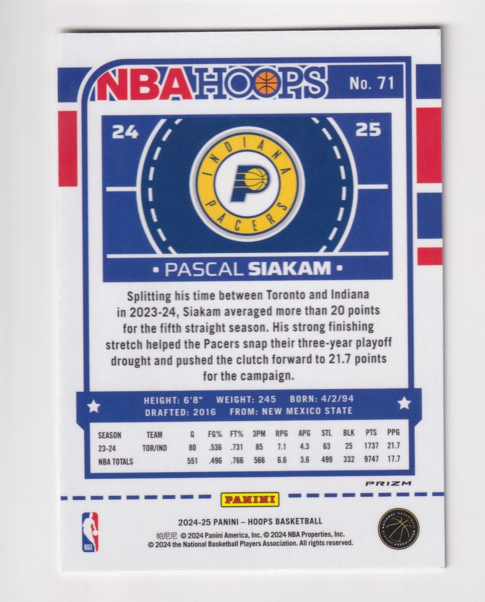 2024-25 Panini NBA Hoops SILVER PRIZM PREMIUM #71 PASCAL