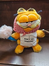 Garfield Vintage 9  Plush 1978-1981  I Don  t Do Windows  By Dakin