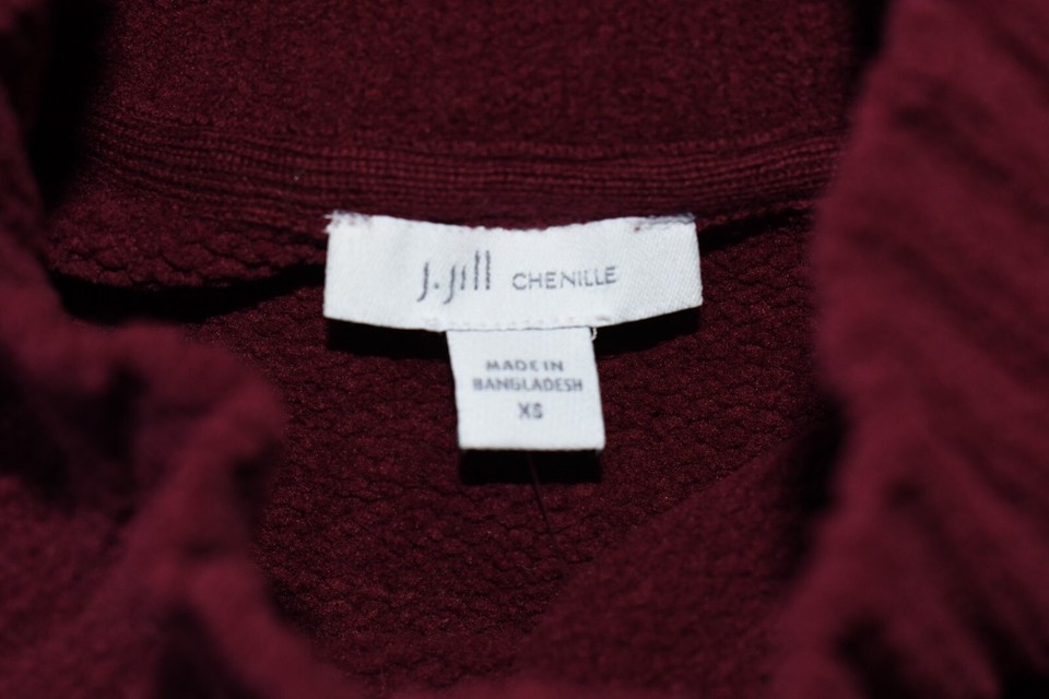 J. Jill Chenille Burgundy Long Sleeve Sweater NWT eBay