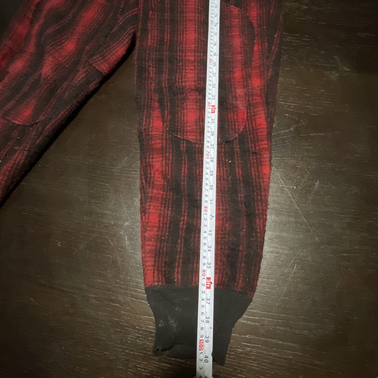 Vintage 1993 Woolrich Red Plaid Wool Plaid Hunting Pants Mens SIZE 34