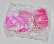 New Lot of 3 Marbled Pink Rubber Bubble Pop Fidget Sensory Toy Keychains