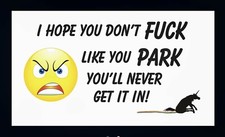 80 rude insulting parking cards Show people how you feel when parked like an ass