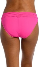 La Blanca Banded Hipster Swim Bottom: Island Goddess, Pop Pink 12/L