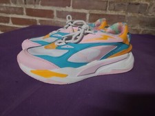 PUMA RS Shoe Kids Size 6.5C Fast Flower Running Aura White Blue Pink