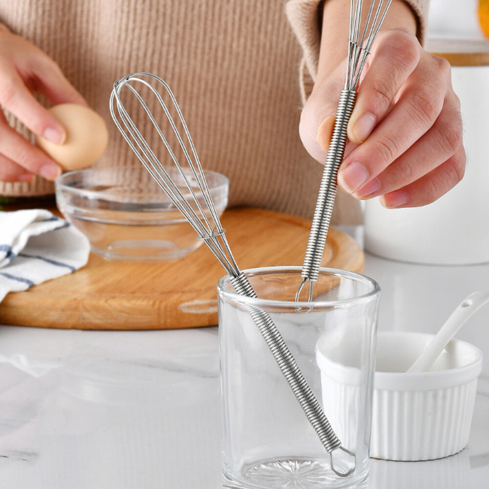 12 Pcs Egg Beater Whisk Automatic Hand Mixer Rotary Egg Beater Hand Egg