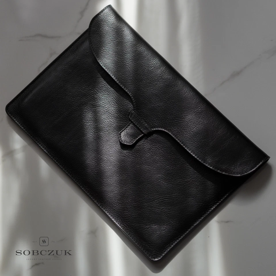 Luxury Laptop Sleeve,5Year warranty!MacBook Case 13",MacBook leather Case, Black - Image 3 of 4