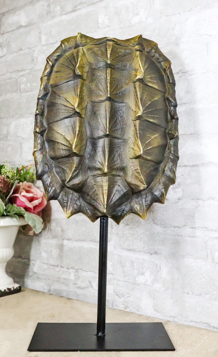 Ebros Gift Realistic Turtle Shell Trinket Box - 8.25" Long Decorative Jewelry Stash Box, Hand Painted Resin