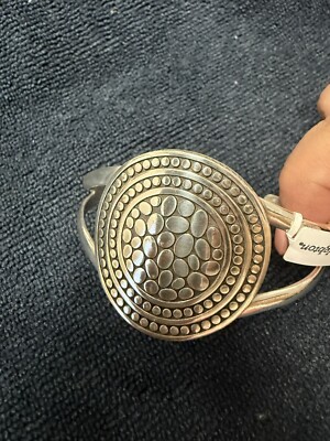 Brighton Silver Plated PEBBLE ROUND Split Cuff Bracelet JF7960 $120