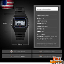 F 91W Classic Digital Resin Strap Watch Stopwatch Chronograph Sport Unisex Men 