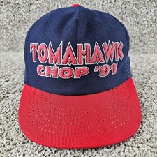 Vintage Atlanta Braves Hat Cap Strapback Trucker Mesh Tomahawk Chop 90s USA Made