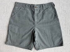 VTG Carhartt Shorts Mens 34 Green B25 MOS Duck Canvas Carpenter Grunge OG Fit