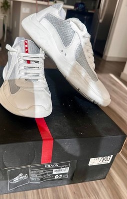 Prada America s Cup Men s Sneakers US 10 White Silver EU 9