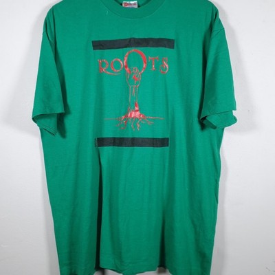 Hanes MIA Roots Single Stitch T-Shirt 90s USA Herren XL grün