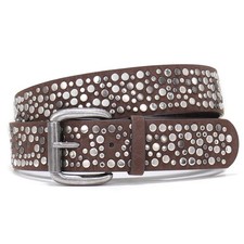 Rivet Punk Belt for Men, Faux Leather Western Studded Y2K Belt for Cowboy fit...