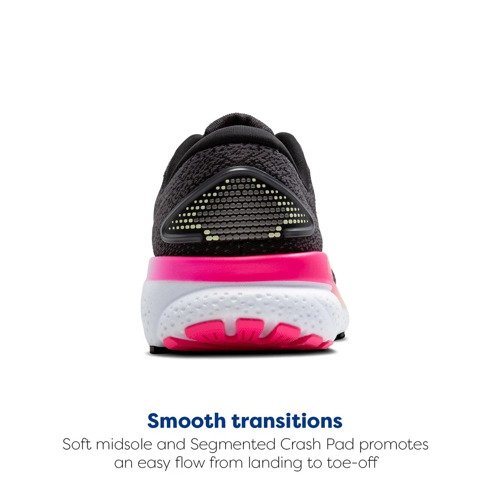 Zapato para correr Brooks Ghost 16 neutro para mujer - negro/rosa/amarillo - 8,5 de ancho Foto 3 de 4
