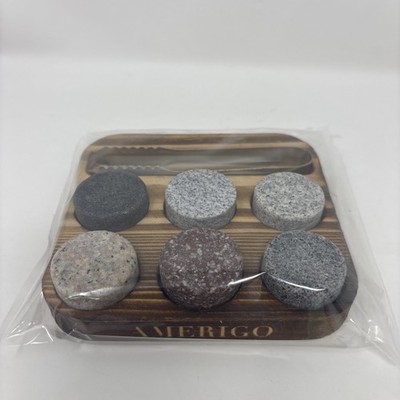 Set of 9 Amerigo Drinking Rocks Whiskey Stones Reusable Hot Cold Ice Cubes