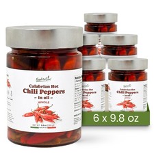 Whole Long Calabrian Hot Chili Peppers in Oil, 280 gr