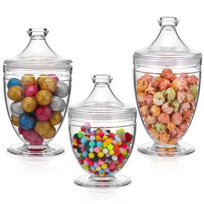 3 Pcs Acrylic Apothecary Jars with Airtight Lid, Candy Jars for Candy Buffet,...