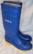 HISEA Men Steel Toe Rain Boots Size 8 Waterproof Fishing Garden Mud Work Boots